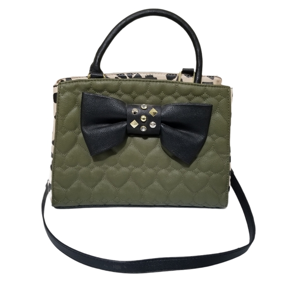 Betsey Johnson Handbags - Betsey Johnson Olive and Animal Print Bag Nwot